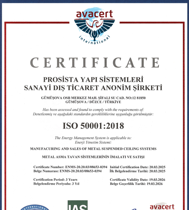 ISO 50001 - 2018 Energy Management System Certificate TR