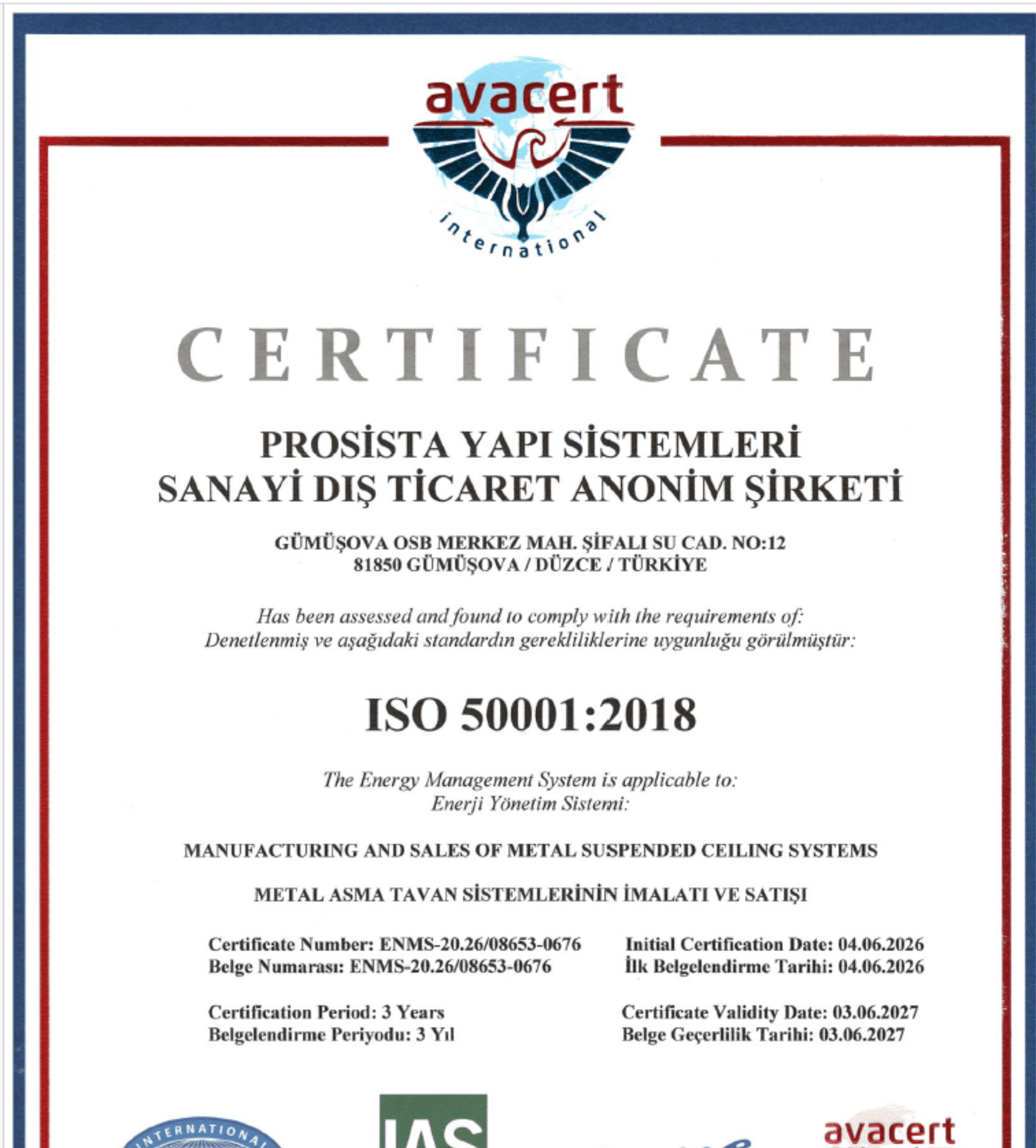 ISO 50001 - 2018 Enerji Yönetim Sistemi Sertifikası